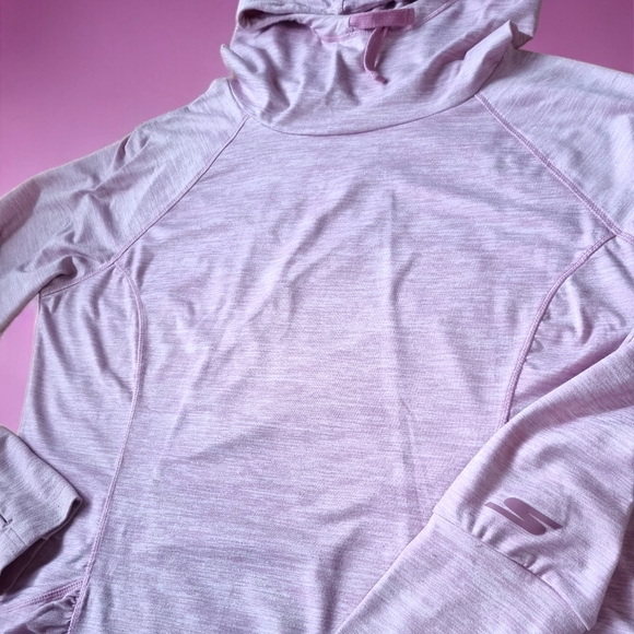 Skechers Long Hooded Light Pink Activewear Top - Picture 4 of 7